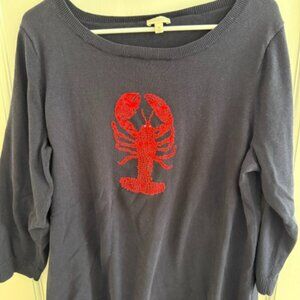 Talbots Navy Lobster Sweater